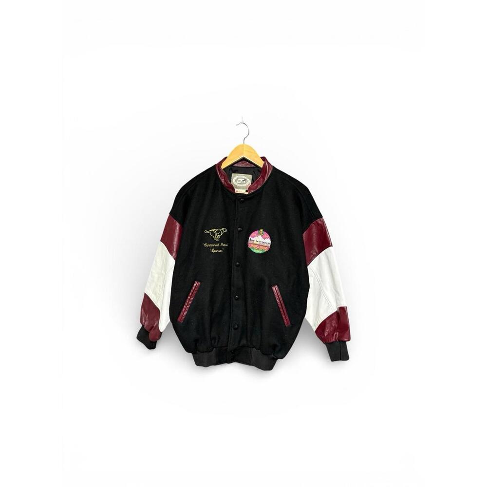 Vintage RCMP 100th Anniversary Yukon Leather Wool Varsity Jacket M Canada - Picture 1 of 8